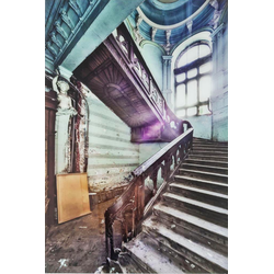 Kare Wandfoto Glass Old Staircase Corner