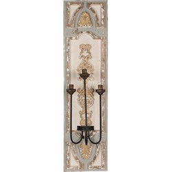 Clayre & Eef Wandlamp Beige Grijs Hout