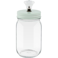 Clayre & Eef Voorraadpot  350 ml Transparant Ijzer Glas Rond Voorraadbus