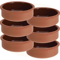 6x Tapas serveerschaaltjes 500 ml terracotta 12 cm - Snack en tapasschalen