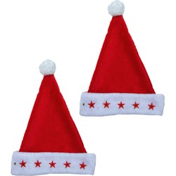 2x stuks lichtgevende kerstmutsen van pluche - Kerstmutsen