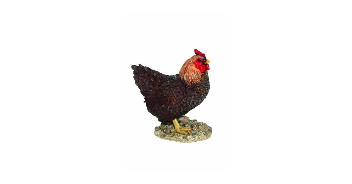 Decoratie beeld bruine kippen 20 cm - Beeldjes