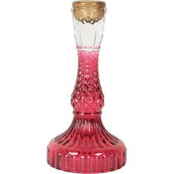 Clayre & Eef Kandelaar Roze Glas