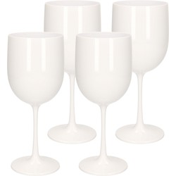 Wijnglas - 12x - onbreekbaar - wit - kunststof - 480 ml - wijnglazen - Wijnglazen