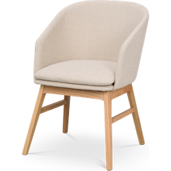 Windham eetkamerstoel beige - naturel eiken onderstel