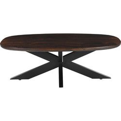 Livingfurn - Salontafel Jesper Brown 120cm - Mangohout / Gecoat Staal