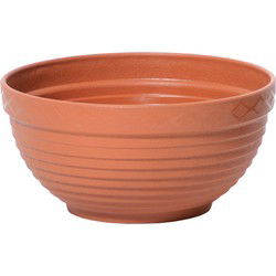 Prosperplast Plantenpot - kunststof - terracotta - D34 x H14 cm - Plantenpotten