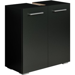 Badplaats Wastafel Onderkast Jupiter 60 x 30 x 60 cm - Zwart - Badkamerkast – Staand Wastafelmeubel