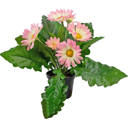 Hoyz Greenery - Kunstplant Gerbera 28 cm roze