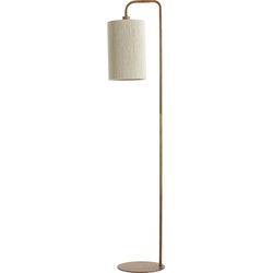 Light & Living - Vloerlamp 33,5x28x155 cm DONIO hout print naturel+touw crème