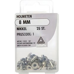 Holnieten 8mm nikkel 25st
