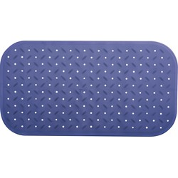 MSV Douche/bad anti-slip mat badkamer - rubber - blauw - 36 x 76 cm - Badmatjes