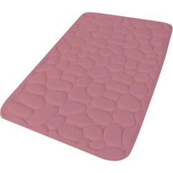 Urban Living Badkamerkleedje/badmat tapijt - memory foam - oud roze - 50 x 80 cm - Badmatjes