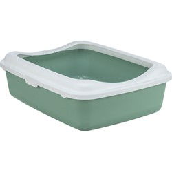 TRIXIE KATTENBAK CLASSIC MET RAND SALIE / WIT 37X48X15 CM