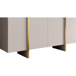 Meubella Dressoir Kelton - Beige - Goud - 180 cm