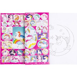 Decopatent® Uitdeelcadeaus 12 STUKS Unicorn / Eenhoorn A4 Kleurboekjes met Stickers - Traktatie Uitdeelcadeautjes voor kinderen