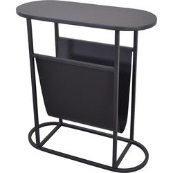 LOFT42 Frits Bijzettafel met Tijdschriften- of Krantenbak - Metaal - Mat Zwart - 50x20x55