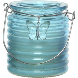 Citronella kaars - in windlicht - blauw - 20 branduren - citrusgeur - geurkaarsen