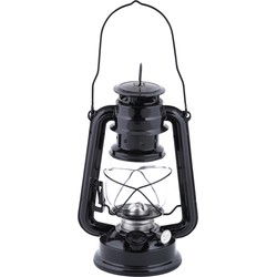 Fancy Flames Lantaarn op lampenolie - 1x - zwart - LED - 15,7x24 cm - Lantaarns