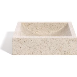 Kave Home - Delina opzetwastafel in wit terrazzo 40 x 45 cm