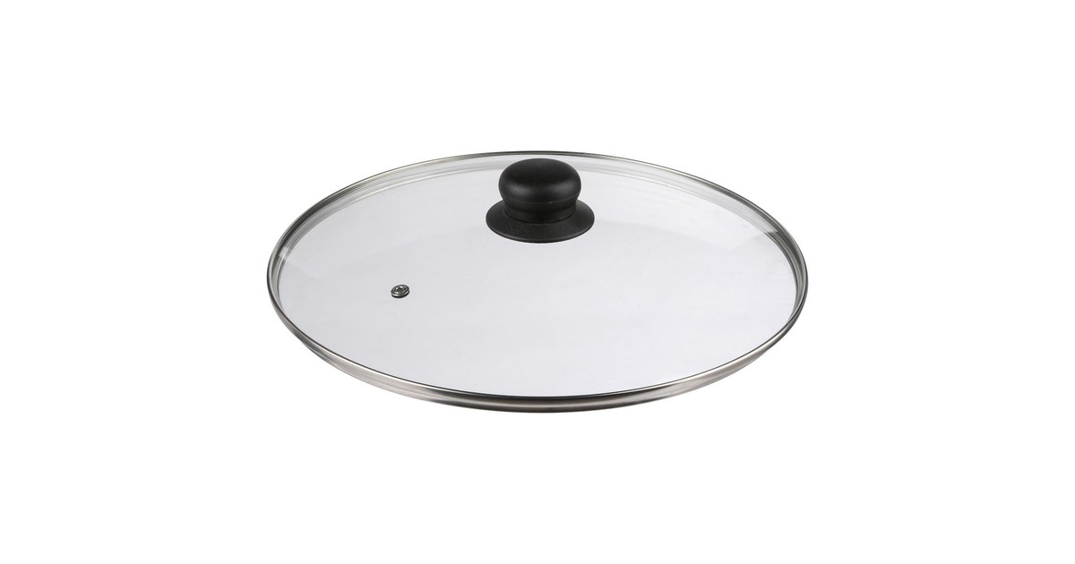 Decopatent® Universele Glazen Pan deksel - Ø30 cm - Ronde Pandeksel Glas met stoomgaatje - Transparant - Voor pannen van 30 Cm