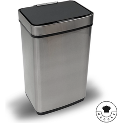 4cookz® Prullenbak 60 liter Automatisch met Sensor - RVS Prullenbak - Zilver