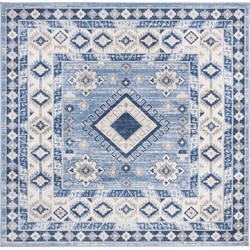 Safavieh Tribal Inspired Indoor Woven Area Rug, Kazak Collection, KZK119, in Blue & Creme, 201 X 201 cm