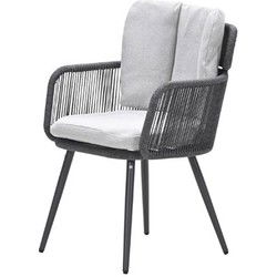 Linares dining fauteuil - carbon black - dark grey - valley sand