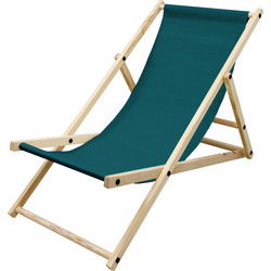 ECD Germany opvouwbare houten ligstoel, 3 ligstanden, tot 120 kg, donkergroen, ligstoel tuin ligstoel relax ligstoel