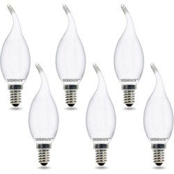 Groenovatie E14 LED Filament Kaarslamp Tip 2W Warm Wit Dimbaar Mat 6-Pack