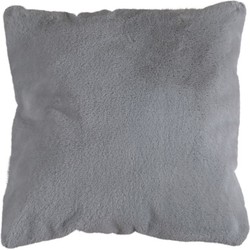 Tapijtenloods Heaven Vacht - Kussen Fluffy - Hoogpolig - Soft Touch Effen - Zilver Grijs- 48x48 CM