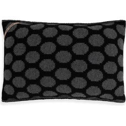 Knit Factory Cody Kussen - Zwart/Antraciet - 60x40 cm