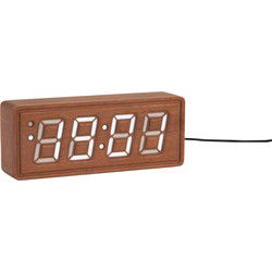 Karlsson - Wekker Solid Wood Engraved - Donker hout