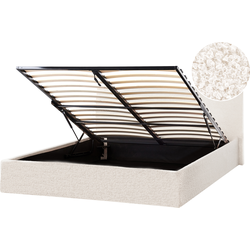 Beliani ORBEY - Tweepersoonsbed-Wit-Bouclé