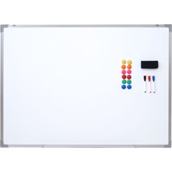Cosmo Casa Whiteboard - Magnetisch Bord - Memobord - Prikbord - Inclusief Accessoires - 110x80cm