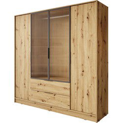 Meubella - Kledingkast Knox - Eiken - 206 cm