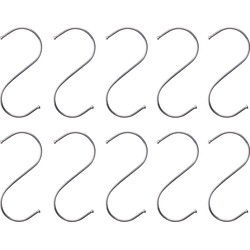 QUVIO Ophanghaken - RVS - Zilver - L - 12 cm (h) - 10 stuks