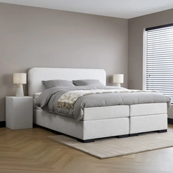 Boxspringbed  - 180x210 cm - Wit -  Fenix Inclusief  cm matras en topper HR- Koudschuim