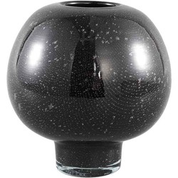 PTMD Santana Windlicht Bubbel - H16 x Ø17 cm - Glas - Zwart