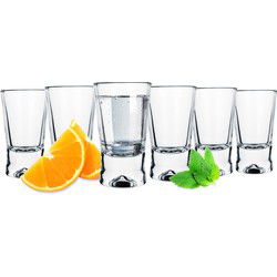 Glasmark Shotglaasjes/borrelglazen Krosno - transparant glas - 24x stuks - 25 ml - Drinkglazen