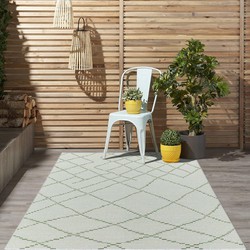 Hilaria Buitenkleed Groen vloerkleed - Voor Binnen & Buiten - 200 X 200 Rond CM