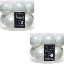 Kerstboomversiering winter witte kerstballen van glas 6 cm 20x stuks - Kerstbal