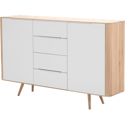 Ena dresser 180 houten ladekast whitewash - 180 x 110 cm
