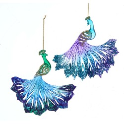 Ornament Peacock plastic h15 cm