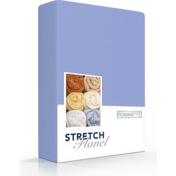 Flanellen Stretch Hoeslaken Lichtblauw-80/90 x 200/210/220 cm