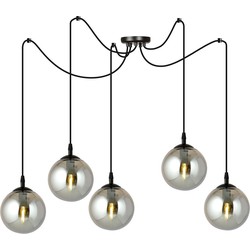 moderne hanglamp Guerra Zwart 5-lichts