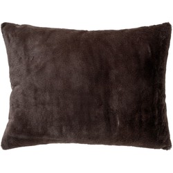Evora Cushion - Cushion in  dark grey arrtifical fur 45x60 cm