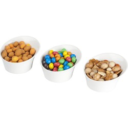 3x Snack serveer schaaltjes keramiek 9 x 5 cm - Snack en tapasschalen