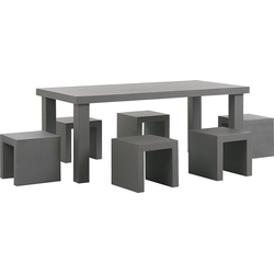 TARANTO  - Tuinset 6-zits - Donkergrijs - Vezelcement