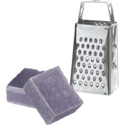 Ideas4seasons Amberblokjes/geurblokjes cadeauset - lavendel geur - inclusief mini rasp - Amberblokjes